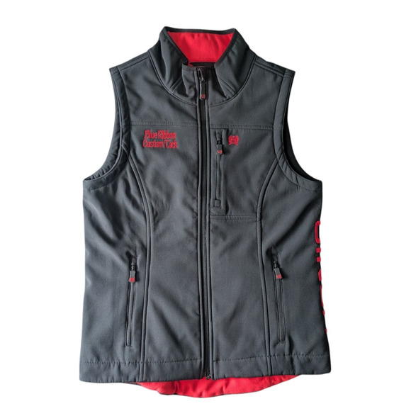 Cinch Blue Ribbon Custom Tack Black Embroidered Softshell Vest Small Equestrian - Picture 1 of 8